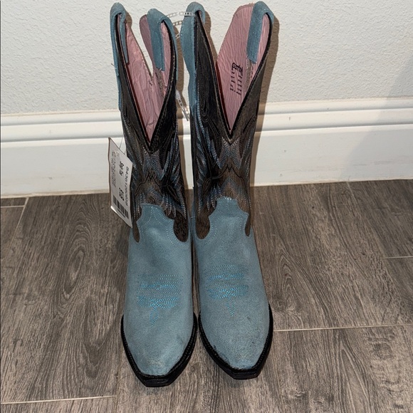 NWOB Ferrini Teal and Dark Brown Western Boots - Picture 2 of 7